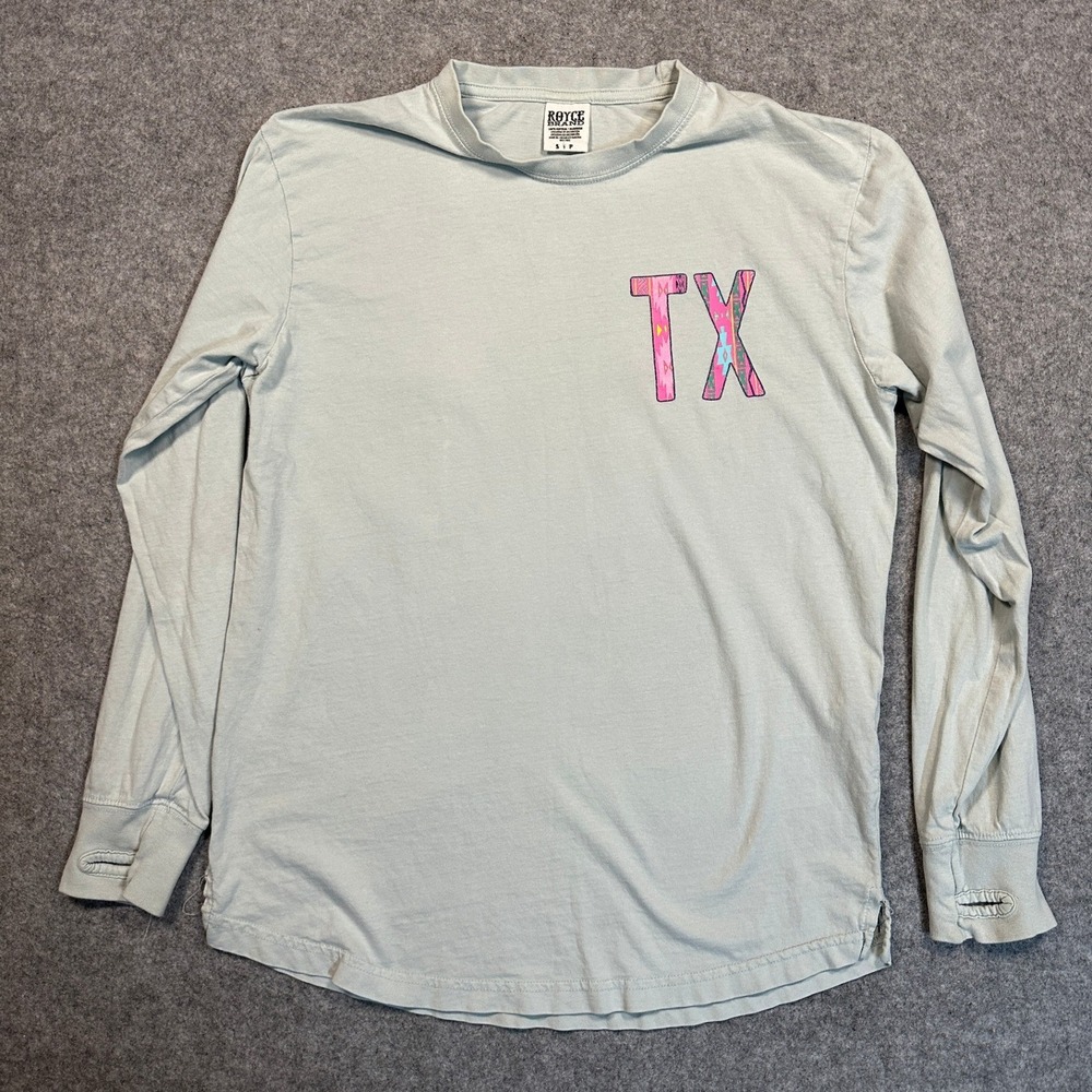 Royce Brand Texas Graphic Long Sleeve Shirt Small Sage Green Cotton Southwestern